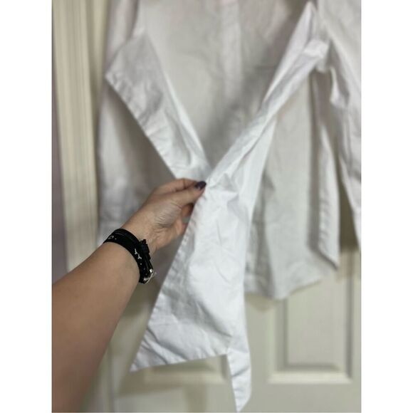 Revolve SER.O.YA Top Womens Size XS White Mel Poplin Button Down Tie Open Back - Picture 8 of 13